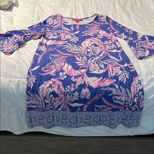 Lilly Pulitzer Floral Print Dress in Blue, Purple, and Pink
